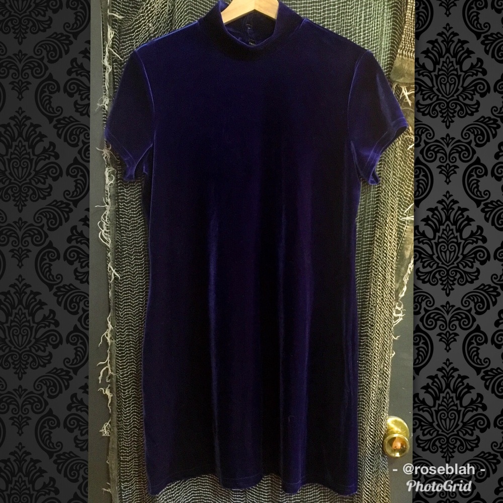 Royal Blue Velvet Dress